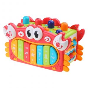 Jouet de pêche multifonction en couleur, xylophone, jeu de taupe, horloge numérique, jouet éducatif préscolaire pour enfant, rouge-Rouge - Neuf