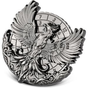 Eryi-Phénix Roulette Dés Spinner, 7-En-1 Métallique Spinner De Dés Dnd, Gyroscope Du Bout Des Doigts, Cadeaux D&d Avec Sacs Cadeaux Logo Dragon, Jeu De Rôle, Accessoires De Jeu De Société, Argent Fon - Neuf