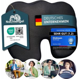 Yemaesre-Coussin D'ass Orthopédique En Mousse À Mémoire De Forme Pour Un Confort Ergonomique, Soulagement Du Coccyx Et Réduction De La Douleur, Idéal Pour Cha De Bureau, Siège De Voiture, Etc - Neuf