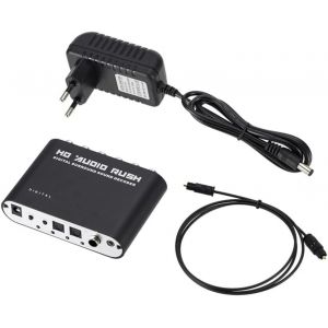 Convertisseur audio AC3 stéréo 5,1 canaux numérique,un analogique,décodeur optique SPDIF coaxial AUX de 3,5 mm une 6RCA,prise européenne - Neuf