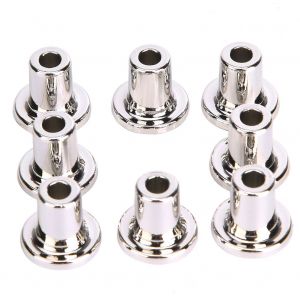 Lot De 8 Protections Pour Talons Hauts, 15 Mm, Bouchons Metalliques, Accessoires Pour Chaussures, Ronds, Argentes - Neuf