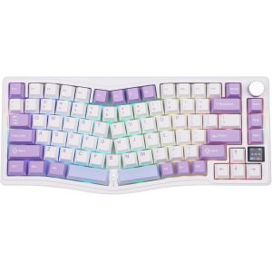 Aks075 Clavier De Jeu Sans Fil Rempla&ccedil;able &Agrave; Chaud,Clavier M&eacute;canique 75 % Alice Avec &Eacute;cran Tft 0,85"",Bt5.1/2,4 Ghz/Usb-C,Batterie 5000 Mah (Blanc,Interrupteur Cadeau) - Neuf
