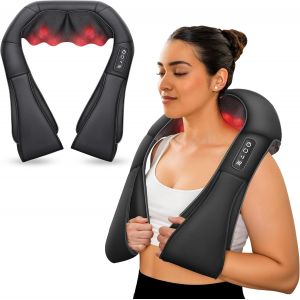 Masseur Cervicales Et Cou - Masseur Cervical Shiatsu Avec Chauffage, Appareil De Massage Électrique À Shiatsu 4d-Massage Pour Cou/Dos/Épaule, Cadeau Femme/Homme/Maman/Papa/Noël - Neuf