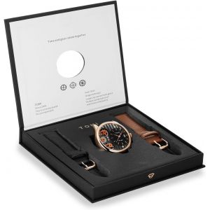Eryi-Montre Homme Bracelet Cuir Analogique Montre Avec Boîte Étanche Date Quartz Montre Pour Homme Moderne, Cadeau Homme - Neuf