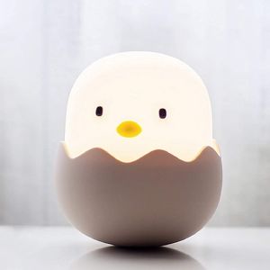 Veilleuse Bébé, Veilleuse Enfant Avec Variateur Tactile, Veilleuse Rechargeable En Forme De Poulet, Cadeau Idéal Pour La Décoration De La Chambre De Bébé Kawaii, Lampe De Chevet (1 Paquet) - Neuf