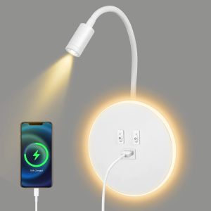 Eryi-Applique Murale Interieur Led, 3w+9w Led Lampe De Chevet, Liseuse Murale Chambre Avec Interrupteur 3000k, Rotation À 360°Applique Murale Pour Chambre Couloir Salon [Classe Énergétique F] - Neuf