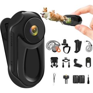 Subzonal-Mini Camera Sport 1080p,Mini Cam&eacute;ra D'action,Portable Camera Pieton,Cam&eacute;ra Vlog Pour Casque Moto Velo Alpinisme Skateboard,Multifonctionnelle Action Cam,Appareil Photo,Photo/Vid&eacute;o(Noir) - Neuf