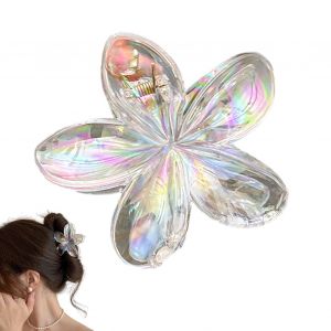 Pince À Cheveux Transparente Pour Femmes, Dégradé De Couleur, Griffe Arrière, Forte Adhérence, Accessoires Pour Cheveux De Requin, Usage Quotidien-Blanc - Neuf