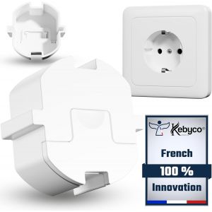 [16 Pcs]-NOUVEAU Cache Prise B&eacute;b&eacute; Electrique ALLEMAND Schuko du Type F DISCRET Sans Clef Ni Adhesif INNOVATION 2024 Prot&egrave;ge de la Poussi&egrave;re et des &Eacute;claboussures - Neuf