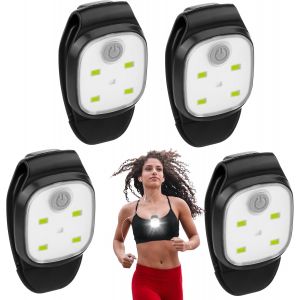 Jexnovashop-Lot De 4 Lampes Led &Agrave; Clip : Lampe De Course Led R&eacute;fl&eacute;chissante Rechargeable Usb 4 Modes D'&eacute;clairage Mini Frontale Pour La Course &Agrave; Pied Et Le Jogging - Neuf