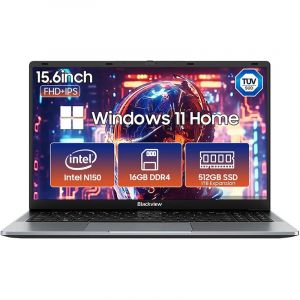 PC Portable Blackview Acebook 6 - 15.6" Intel Twin Lake N150,16 Go RAM 512 Go SSD,Windows 11 Home Ordinateur Portable - QWERT - Gris - Neuf