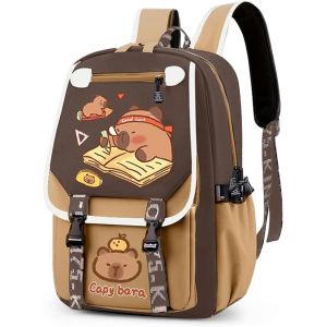 Capybara Sac &agrave; Dos Enfant,Capybara Sacs Scolaires Sac d'&eacute;cole Sacs Scolaires pour &Eacute;tudiant Outdoor Voyage &Eacute;cole Sortie de Printemps Daypacks Imperm&eacute;able 46x29x16cm.[B194] - Neuf
