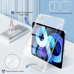 Coque Pour Ipad Air 6 11 Pouces 2024 / Ipad Air 4 5 2020/2022 10,9"" Avec Porte-Stylet, 5-En-1 Multiple Angles De Vue, Étui Housse Arrièretransparente Claire Antichoc, Violet Clair - Neuf