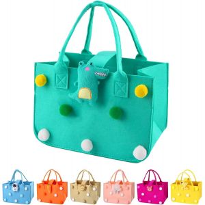 SJZG-Sac De Courses Cabas, 30 * 20 * 18 Cm Panier A Courses Avec Poign&eacute;e, Rectangulaire Corbeille Feutre Avec Anse, Sac De Courses Reutilisable Pour Journaux - Neuf