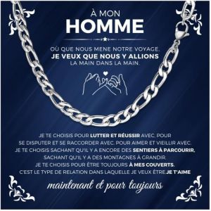Kal-Cha&icirc;ne Homme Figaro Collier Coffret Cadeau - Collier Figaro 1+3 Homme En Acier Inoxydable Argent Bijoux Homme Cadeau Pour Anniersaire Saint Valentin Anniersaire Mari Copain Couple - Neuf