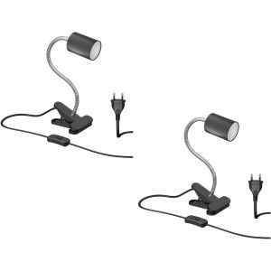 Lampe de serrage GU10 KLUK avec col de cygne, blanc incl. GU10, blanc chaud, 4,914W, 450lm - Neuf