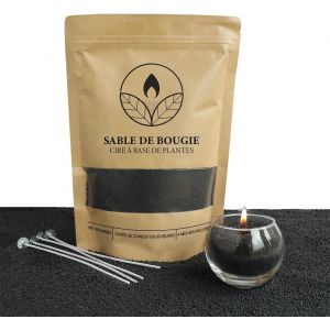 Candle Sand With Wicks,Diy Candle Kit,Candle Powder,Pearled Candle,400g Candle Wax Beads + 4 Wicks (Black).[W260] - Neuf