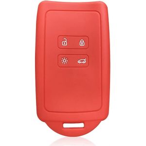 &Eacute;tui &agrave; cl&eacute;s de Voiture en Silicone &agrave; 4 Boutons Couverture pour Renault Kadjar Kadjar Koleos Megane Captur Danica 2016-2021 (Rouge) - Neuf