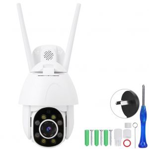 Camera de securite exterieure PTZ IP WiFi 1080P HD couleur, etanche, vision nocturne infrarouge (prise AU) - Neuf