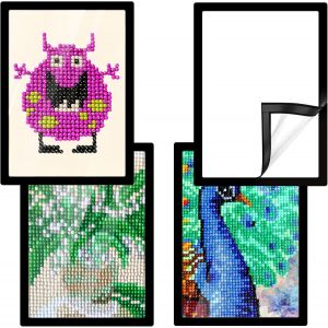 Ayuhr-Lot De 4 Cadres De Peinture Diamant - 30 X 40 Cm - Noir - Peinture Diamant 5d - Pour Peinture Diamant (Dimensions Intérieures 25 X 35 Cm) - Neuf