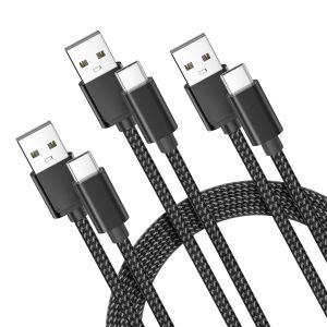 THEF-Câble Chargeur pour Macbook Pro 2023,USB Type C 1M/2M/3M 3 Pack,Cordon Charge Nylon pour Macbook iMac Mac Pro Mini Air 2022 2021 2020,M3 M2 M1,Samsung A54 A53 A52 A42 A21 A32,S23 S22 S21 - Neuf