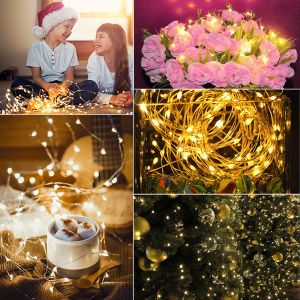 Guirlande Lumineuse Led 12 Pièces, 2 M, 20 Led, Fil De Cuivre Flexible Et Étanche, Décoration Pour Halloween, Noël, Mariage, Jardin, Pelouse (Sans Bouteille) - Neuf