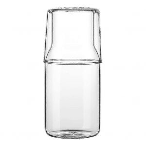 Ensemble De Carafe À Eau De Chevet De 500 Ml Avec Ensemble De Verre À Gobelet Pour Table De Chevet De Chambre,Bouteille De Bain De Bouche En Verre - Neuf