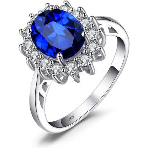 Kal-Diana Princesse Kate Middletonu Bague Naturelle Pierre Améthyste Péridot Grenat Citrine Topaze Pour Femme, Argent 925 Plaqué Or Jaune Or Rose, Vintage Ensemble Parure De Bijoux Cadeau - Neuf