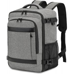 KALANKA-Bagage Cabine 40x20x25 pour Ryanair Sac &agrave; Dos Voyage Cabine Avion 20 L Femme Homme Bagage &agrave; Main Sac &agrave; Dos pour Ordinateur Portable Gris M&eacute;lang&eacute; Clair - Neuf