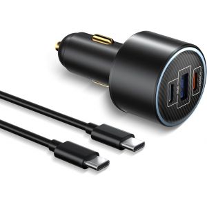 130W Chargeur Voiture Usb C Dual Pd &iquest;Qc 3.0 Avec 1M C&acirc;ble Usb Type C Chargeur Allume Cigare Usb C 100W 30W Compatible Avec Iphone 15 Plus Pro Max 14 13 Galaxy S23 Ultra Steam Deck Macbook Pro - Neuf