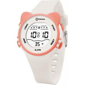Kalanka-Montre Enfant Avec Motif Chat 3atm Étanche Avec Alarme Chronomètre Lumière Montre Digitale Enfant Anniversaire Pour 3-12 Ans Filles - Neuf
