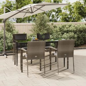 Prolenta Premium - Ensemble &Agrave; Manger De Jardin Coussins 5 Pcs Noir Et Gris - Neuf