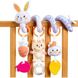NouvelHorizonstore-KIDS Spirale d'activit&eacute; b&eacute;b&eacute;, Jouet Bebe 0 3 6 Mois, Cadeau Naissance, Poussette Bebe Jouet Fille, Jouet Voiture Bebe - Lapin - Neuf