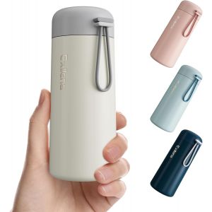 Mini Gourde Isotherme 250ml, Petite Bouteille Isotherme En Acier Inoxydable Pour Boissons Chaudes Et Froides, Mini Flask Facile &Agrave; Transporter - 100% &Eacute;tanche (Beige) - Neuf