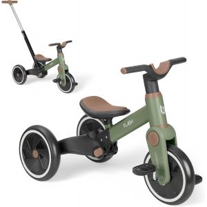 Subzonal-Kikkaboo Tricycle B&eacute;b&eacute; &Eacute;volutif 5 En 1 Flash, V&eacute;lo Sans P&eacute;dales Et Draisienne &Eacute;volutive, Poign&eacute;e Parentale R&eacute;glable, Roues Eva, Cadre En Acier, 1,5 &Agrave; 4 Ans, Vert - Neuf