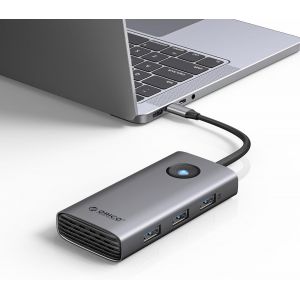 Station D'Accueil, 6 En 1 Hub Usb C Avec Hdmi 4K@30Hz, Pd 100 W, 4 Ports Usb 5Gbps, Adaptateur Usb C Vers Usb 3.0 Compatible Avec Macbook Pro Air Xps Hp - Neuf