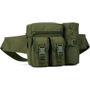 Cauc-Huntvp Sac Banane Sacoche Ceinture Homme Femme Tactique Sacoche Militaire Avec Poche De Bouteille D'eau Pour Travail Randonn&eacute;e Camping Voyage Cyclisme Escalade Chasse Trekking Excursion - Neuf