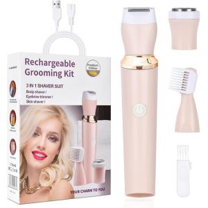 Oayew-Rasoir &Eacute;lectrique Femme, 3 En 1 Rasoir Indolore Rechargeable, Tondeuse Indolore, Rasoir Femme Sans Fil, &Eacute;pilateur &Eacute;lectrique, Pour La Visage, Bras, Jambes, Aisselles - Neuf