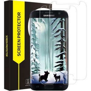 Kal-Lot De 2 Films De Protection D'écran En Verre Blindé Pour Samsung Galaxy S7 -Anti-Chocs -Anti-Rayures -Transparent -2,5d - Neuf