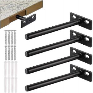 Support D'étagère Flottant 4pcs,Support D'étagère Invisible En Métal,Support D'étagère Caché Robuste,Support D'étagère En Bois Invisible10mm - Neuf