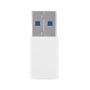 Adaptateur De Charge Et De Transfert De Donnees Otg Usb 3.0 A Male Vers Usb-C 3.1 Femelle Type C, Blanc, 2 Pieces - Neuf
