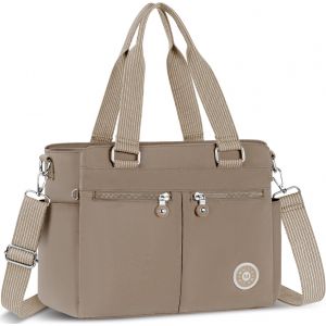 nzqaf-Sac Bandoulière Femme Grande Sacs a Main Imperméable en Nylon Sacoche avec Multi-Poches et Bandoulieres Réglable Sac Cabas Messager pour Voyage École Usage Quotidien - Neuf