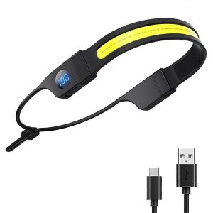 Lampe Frontale Led Cob Lampe Frontale Rechargeable Usb Puissance Num&eacute;rique Dispaly Phare Pour Camping Walki - Neuf