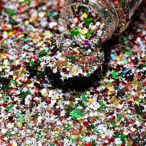 Kalanka-Paillettes De No&euml;l, 100g - Paillettes Pour R&eacute;sine, Visage, Ongles, Corps, No&euml;l Artisanat, Festival, F&ecirc;te - Paillettes Pour Ongles(Sd-01) - Neuf