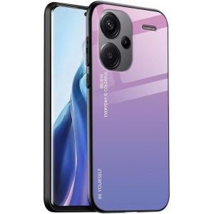 KAL-Coque Adapté Pour Redmi Note 13 Pro+ / Redmi Note 13 Proplus (6.67"" Inches), Coque Arrière En Verre Dégradé Anti-Chute Et Anti-Rayures Étui De Téléphone Portable - Rose Mauve - Neuf