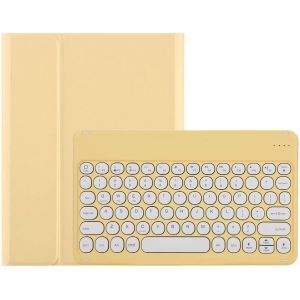 Joli &Eacute;tui Clavier Pour Ipad 10e G&eacute;n&eacute;ration U2013 Housse De Clavier Bluetooth &Agrave; Touches Rondes Avec Porte-Crayon Pour Ipad 10,9"" (Jaune)[Z2227] - Neuf
