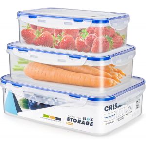 Bo&icirc;te Herm&eacute;tiques Alimentaires avec Couvercle,(2.75L+1.8L+1.1L) Bo&icirc;tes de Conservation Herm&eacute;tiques en Plastique sans BPA,Convient pour Lave-Vaisselle Allant,Cong&eacute;lateur et Four &agrave; Micro Ondes - Neuf