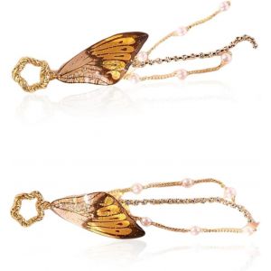 Kal-1 Paires Boucles Papillon À Pompon D'oreilles Papillon Femme Ailes De Fée Papillon Boucles D'oreilles Feuille Or Simulation Insecte Ailes Papillon Boucle D'oreille Multicolore Papillon - Neuf