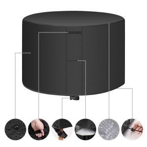 Housse De Protection Ronde Imperméable En Tissu Oxford 420d Pour Meubles De Jardin, Housse De Protection Pour Table Et Chaises De Jardin (185 X 110 Cm) - Neuf