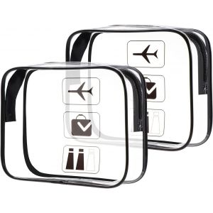 Clair Sac de Toilette 2 Sacs &Eacute;tanches en PVC Sac de Toilette pour les Femmes, Claire Pochette de Voyage pour Transporter des Liquides, de l'Avion Sac pour les Liquides pour les Femmes et les Hommes - Neuf